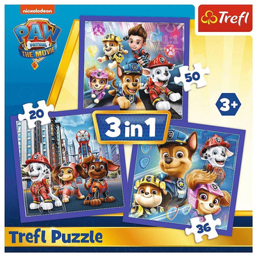 PUZZLE 3w1 ZESTAW PSI PATROL GOTOWY DO AKCJI 34861