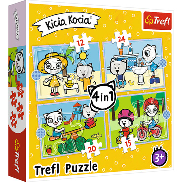 PUZZLE KICIA KOCIA 4w1 DZIEŃ KICI KOCI TREFL 34372