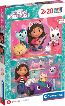 PUZZLE KOCI DOMEK GABI ZESTAW 2x20el GABBY'S DOLLHOUSE CLEMENTONI