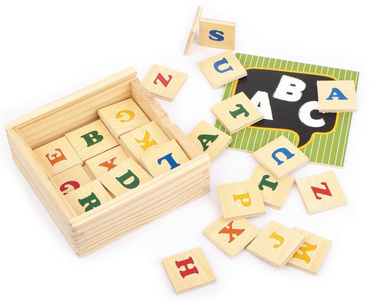 Playme DREWNIANA UKŁADANKA ALFABET Puzzle 45 el.