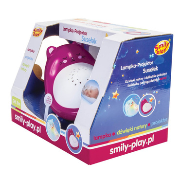 RÓŻOWY SUSEŁEK LAMPKA NOCNA PROJEKTOR SMILY PLAY 