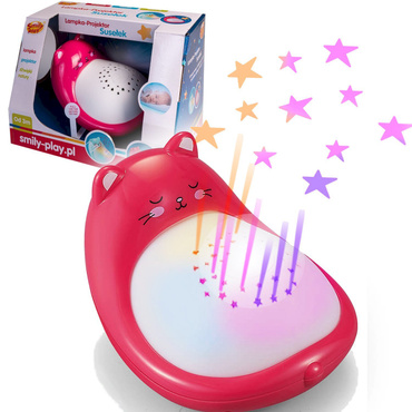RÓŻOWY SUSEŁEK LAMPKA NOCNA PROJEKTOR SMILY PLAY 