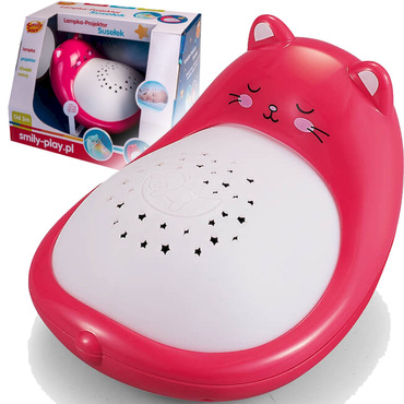 RÓŻOWY SUSEŁEK LAMPKA NOCNA PROJEKTOR SMILY PLAY 