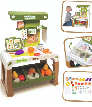 Smoby BIO MARKET ELEKTRONICZNA KASA SKLEP 44 elementy