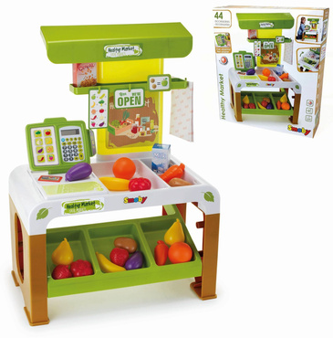 Smoby BIO MARKET ELEKTRONICZNA KASA SKLEP 44 elementy