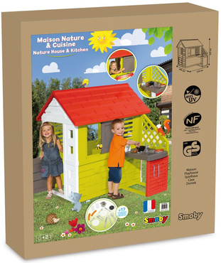 Smoby DUŻY DOMEK OGRODOWY NATURE Anty UV KUCHNIA