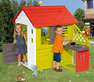 Smoby DUŻY DOMEK OGRODOWY NATURE Anty UV KUCHNIA