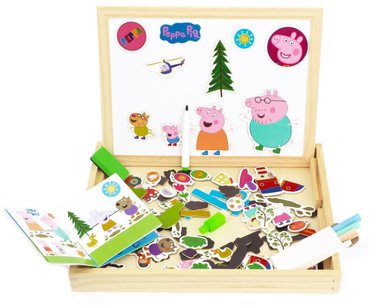 TABLICA MAGNETYCZNA ŚWINKA PEPPA KREDOWA DREWNIANA