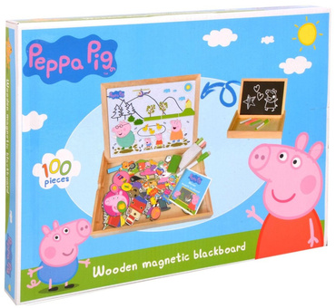 TABLICA MAGNETYCZNA ŚWINKA PEPPA KREDOWA DREWNIANA