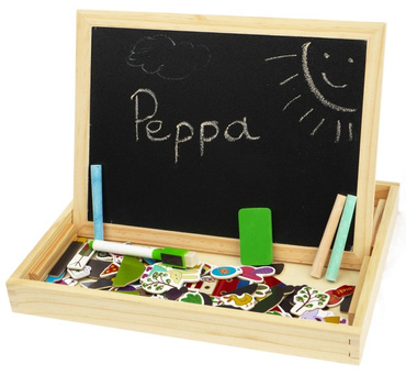 TABLICA MAGNETYCZNA ŚWINKA PEPPA KREDOWA DREWNIANA