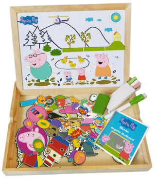 TABLICA MAGNETYCZNA ŚWINKA PEPPA KREDOWA DREWNIANA