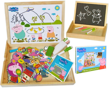 TABLICA MAGNETYCZNA ŚWINKA PEPPA KREDOWA DREWNIANA