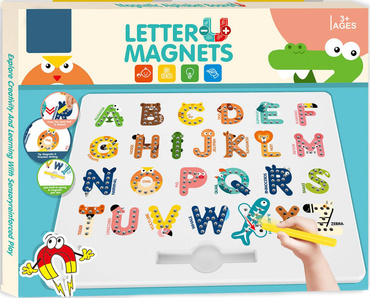 TABLICA MAGNETYCZNA Z LITERKAMI ALFABET KULKI MAGNETYCZNY DŁUGOPIS