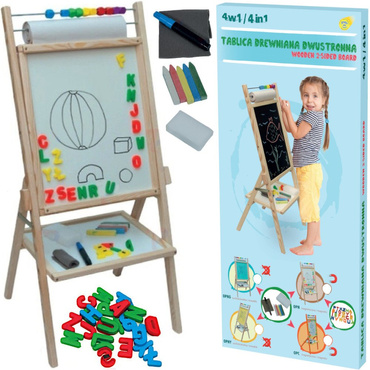 TABLICA W KOLOROWYM PUDEŁKU KREDOWA MAGNETYCZNA 5w1 PAPIER LICZYDŁO