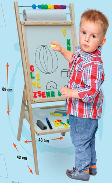 TABLICA W KOLOROWYM PUDEŁKU KREDOWA MAGNETYCZNA 5w1 PAPIER LICZYDŁO