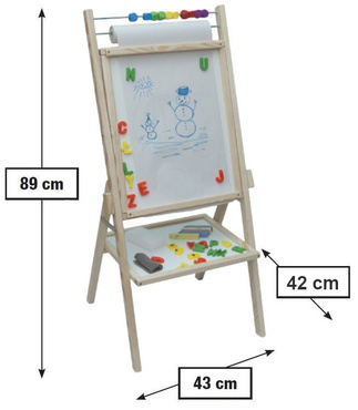 TABLICA W KOLOROWYM PUDEŁKU KREDOWA MAGNETYCZNA 5w1 PAPIER LICZYDŁO