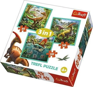 TREFL PUZZLE 3w1 NIEZWYKŁY ŚWIAT DINOZAURÓW