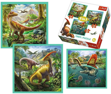 TREFL PUZZLE 3w1 NIEZWYKŁY ŚWIAT DINOZAURÓW