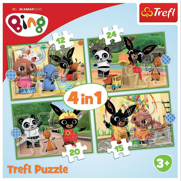 TREFL PUZZLE 4w1 WESOŁY DZIEŃ BINGA 34357