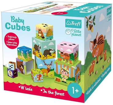 Trefl KOSTKI BABY CUBES W LESIE klocki PIRAMIDKA