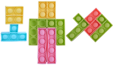 UKŁADANKA SENSORYCZNA TETRIS SILIKONOWE KLOCKI POP IT PUZZLE