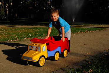 WIELKI JEŹDZIK Z PRZYCZEPĄ 3w1 AUTO 124cm polski