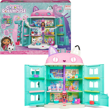 WIELKI KOCI DOMEK GABI 2 FIGURKI ZESTAW 15 AKCESORIÓW DZWIĘK