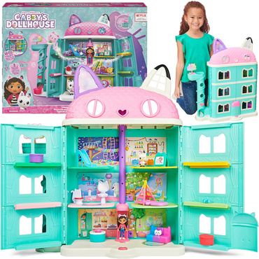 WIELKI KOCI DOMEK GABI 2 FIGURKI ZESTAW 15 AKCESORIÓW DZWIĘK