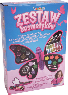 ZESTAW DO MAKIJAŻU PAZNOKCI TOALETKA MOTYLEK 3w1