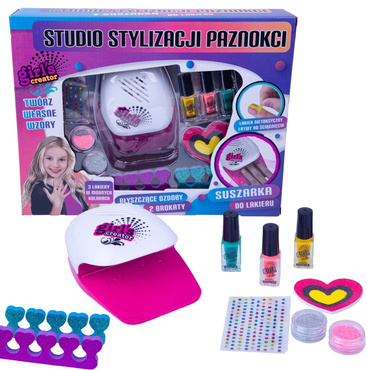 ZESTAW DO STYLIZACJI PAZNOKCI DLA DZIECI Z SUSZARKĄ