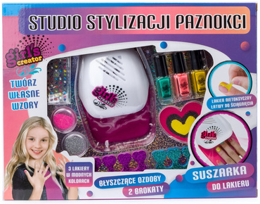 ZESTAW DO STYLIZACJI PAZNOKCI DLA DZIECI Z SUSZARKĄ