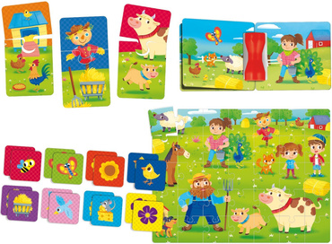 ZESTAW GIER EDUKACYJNYCH FARMA GRA PUZZLE LISCIANI