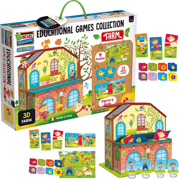 ZESTAW GIER EDUKACYJNYCH FARMA GRA PUZZLE LISCIANI