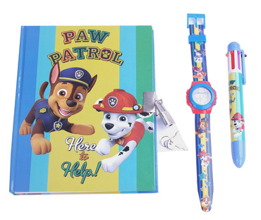 ZESTAW PAW PSI PATROL PAMIĘTNIK ZEGAREK DŁUGOPIS 